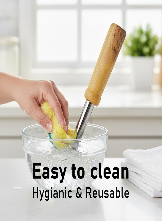 DeoDap Kitchen Stainless Steel Potato Masher, Pav Bhaji Masher with Wooden Handle - Image 5